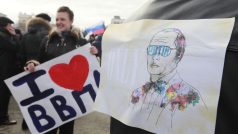 Příznivci Vladimira Putina oslavují