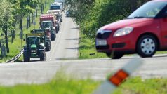 Protest zemědělců mezi Sedlčany a Příbramí