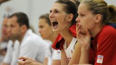 Letní olympijské hry Londýn 2012, 26. července. Přípravný zápas basketbalistek před olympijským turnajem: Česká republika - Kanada. Ilona Burgrová.