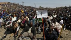 Protestující horníci platinového dolu Marikana