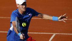 Tomáš Berdych nakonec Juana Monaka udolal. Davis Cup, semifinále, 2012