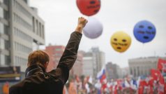 Lídr ruské opozice Alexej Navalný na demonstraci v Moskvě