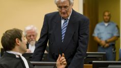 Radovan Karadžić před soudním tribunálem v Haagu