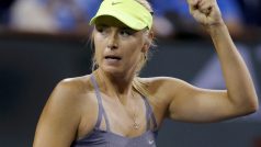 Tenista Maria Šarapovová se raduje z vítězného úderu v semifinále turnaje WTA v Indian Wells