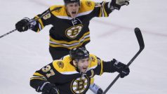 Bostonským hrdinou se stal Patrice Bergeron (vepředu)