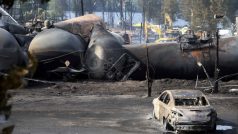 Vykolejený vlak u Lac Megantic v Kanadě