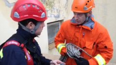 Hasiči v Třebíči zachraňovali čapí hnízdo, ve kterém rostl keř