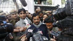 Arvind Kejriwal, předseda indické Strany obyčejných lidí, která vyhrála volby do zastupitelstva města Diillí