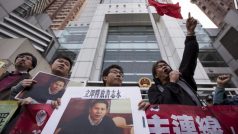Hong Kong. Protest za osvobození předního čínského aktivisty Sü Č&#039;-junga