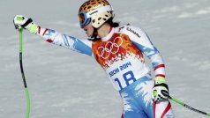 Rakušanka Anna Fenningerová se raduje v cíli olympijského závodu
