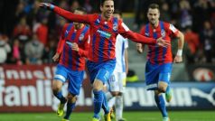 Plzeňský Milan Petržela se raduje z gólu proti Liberci