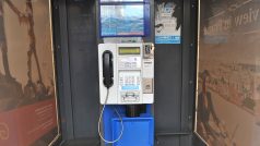 Telefonní budka, telefon, O2, veřejný telefonní automat