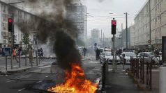 Propalestinská demonstrace ve Sarcelles, na předměstí Paříže
