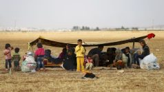 Tábor kurdských uprchlíků na turecko-syrské hranici