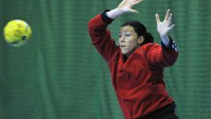 Brankářka Barbora Raníková na reprezentačním tréninku