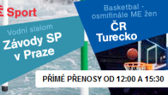 Nedělní sporty: vodní slalom i ženský basketbal