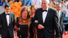 Karlovy Vary International Film Festival 2015, Livia KLausová a Václav Klaus (vpravo)