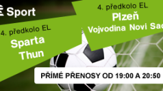 Fotbal: Sparta - Thun a Plzeň - Vojvodina Novi Sad