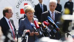Německá kancléřka Angela Merkelová při návštěvě v saském Heidenau