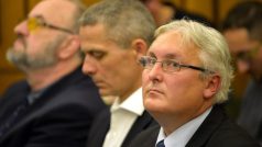 Obžalovaní v kauze privatizace OKD, (zleva) Rudolf Doucha, Pavel Kuta a Jan Škurek.
