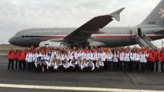 Olympijský tým před odletem do Norska na Zimní olympijské hry mládeže
