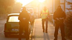 Speciální policejní síly v ulicích Ansbachu
