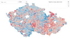 Srovnávací mapa pro krajské volby