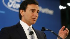Mark Fields , CEO společnosti Ford Motor Co. na tiskové konferenci