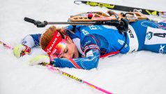 Vyčerpaná Gabriela Koukalová v cíli
