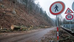 Práce na zabezpečení svahu v Brandýse nad Orlicí