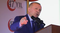 Turecký prezident Recep Tayyip Erdogan na návštěvě Kypru