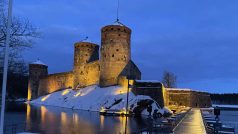 městečko Savonlinna. jezero Saimaa