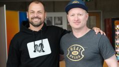 Fotbalista Marek Matějovský a moderátor Ladislav Hampl