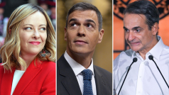 Giorgia Meloniová, Pedro Sánchez a Kyriakos Mitsotakis