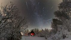 Maximum meteorického roje Geminid v roce 2018 nad Sečskou přehradou