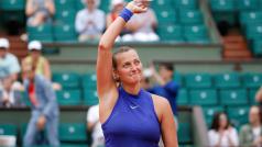 Petra Kvitová po vyhraném utkání na Roland Garros