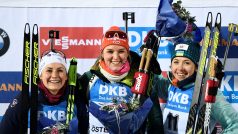 Nejlepší trio ženského sprintu - Herrmannová, Braisazová a Džimová