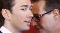 Rakouský kancléř Sebastian Kurz a vicekancléř Heinz-Christian Strache