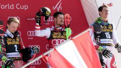 Marcel Hirscher po vítězství v Krajnské Goře