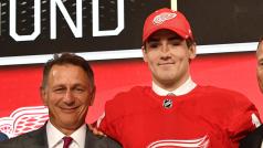 Čerstvá šestka draftu NHL Filip Zadina v dresu Detroitu Red Wings