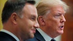 Americký prezident Donald Trump a jeho polský protějšek Andrzej Duda při společném setkání (září 2018)