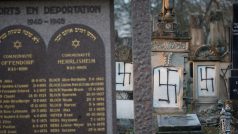 Antisemitismus je v Evropě na vzestupu. Posprejovaný židovský hřbitov nedaleko francouzského Štrasburku
