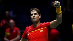 Rafael Nadal se raduje z výhry na finálovém turnaji Davis Cupu