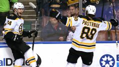 Jake DeBrusk a David Pastrňák