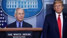 Hlavní imunolog americké vlády Anthony Fauci a prezident Donald Trump