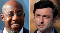 Kandidáti demokratů Raphael Warnock a Jon Ossoff