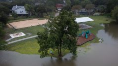 Škody způsobené bouří Nicholas v Houstonu v Texasu