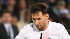 Lionel Messi v zápase PSG proti Bruggám