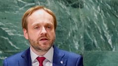 Český ministr zahraničí Jakub Kulhánek při projevu na 76. zasedání Valného shromáždění OSN