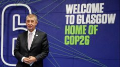 Český premiér Andrej Babiš na klimatické konferenci COP26 v Glasgow.